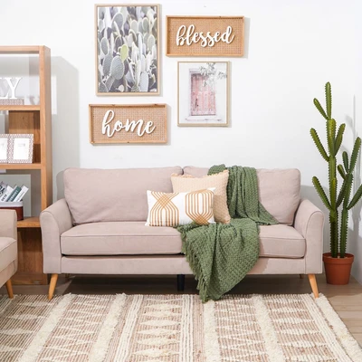 Gambar Nordia Alden Set Sofa Fabric 2 & 3 Seater - Krem