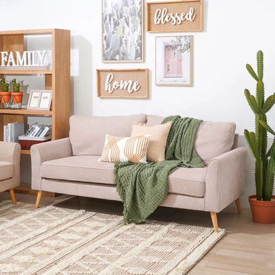 Gambar Nordia Alden Set Sofa Fabric 2 & 3 Seater - Krem