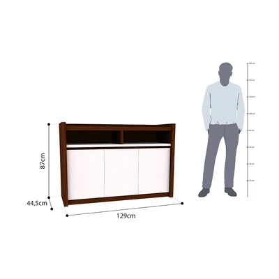 Gambar Informa Montana Credenza Lemari Kantor 3 Pintu - Cokelat