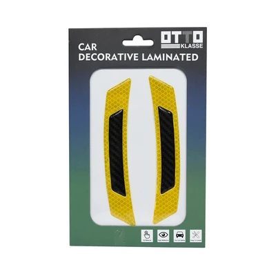 Gambar Otto Klasse Set Stiker Mobil Reflektif Motif Karbon 2 Pcs - Kuning