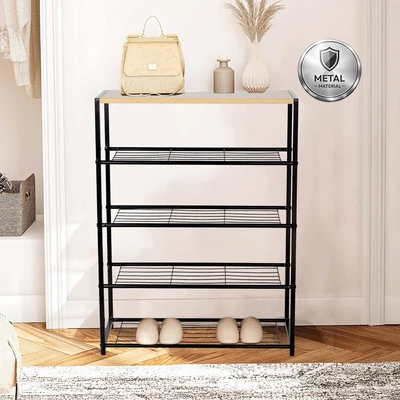 Gambar Informa Brandon Rak Sepatu 4 Tingkat 63x30x83 cm - Hitam
