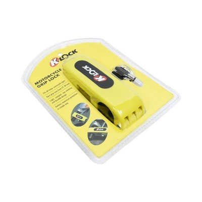 Gambar K-lock Gembok Tuas Gas Motor Steel Grip Lock - Kuning