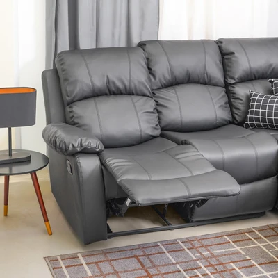 Gambar Selma Liverton Sofa L Sectional Kulit - Hitam