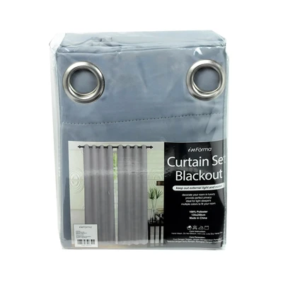 Gambar Informa Set Gorden Blackout 135x250 cm 2 Pcs - Abu-Abu
