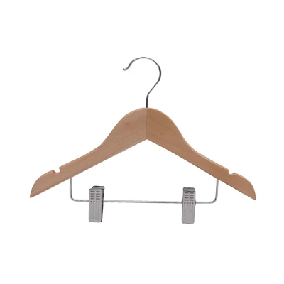 Gambar Stora Hanger Baju Anak Kayu Dengan Clip 30.5 cm Set 3 pcs