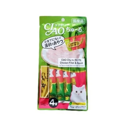Gambar Ciao Makanan Kucing Basah Chicken Fillet Squid 56 gr