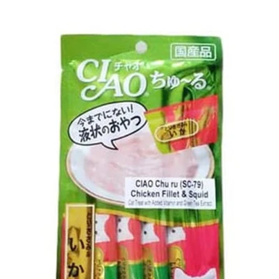 Gambar Ciao Makanan Kucing Basah Chicken Fillet Squid 56 gr