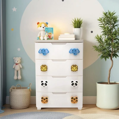 Gambar Iris Laci Pakaian Anak 4 Tingkat - Putih