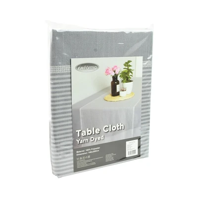 Gambar Informa Taplak Meja Polyester Yarn Dyed 140x200 cm - Abu-Abu