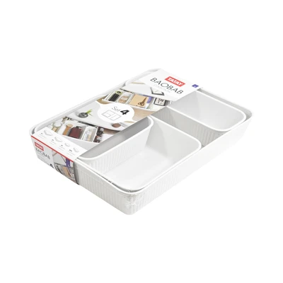 Gambar Tatay Keranjang Penyimpanan 24.7x33.6x6 cm Set 4 pcs - Putih