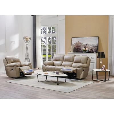 Gambar Cheers Maurice Sofa Recliner Kulit 3 Seater - Cokelat