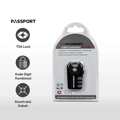 Gambar Passport Gembok Koper Tsa18017 - Hitam