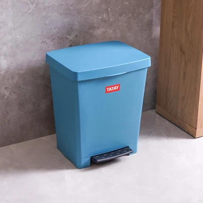 Gambar Tatay Tempat Sampah Pedal Plastik Cubic 23 Liter - Biru Atlantic