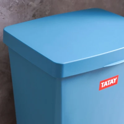 Gambar Tatay Tempat Sampah Pedal Plastik Cubic 23 Liter - Biru Atlantic
