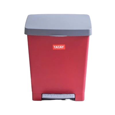 Gambar Tatay Tempat Sampah Pedal Plastik Cubic 23 Liter - Merah
