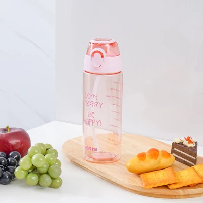 Gambar Kris 600 Ml Botol Minum One Push Lid - Pink