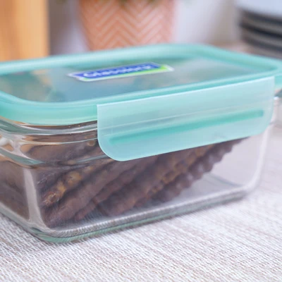 Gambar Glasslock Fancy Wadah Makanan Rectangular 480 ml - Hijau