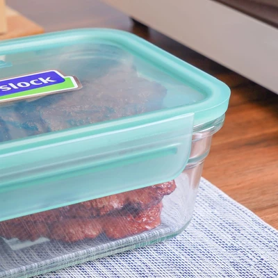 Gambar Glasslock Fancy Wadah Makanan Rectangular 970 ml - Hijau