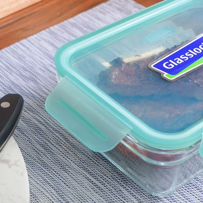 Gambar Glasslock Fancy Wadah Makanan Rectangular 970 ml - Hijau