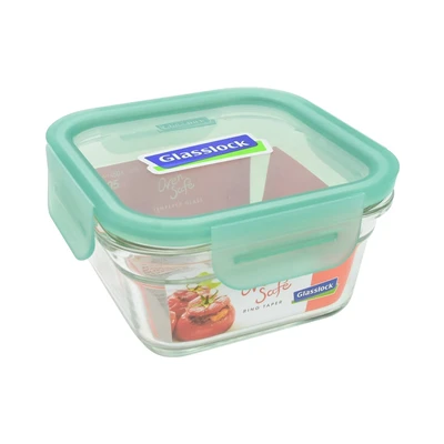 Gambar Glasslock Fancy Wadah Makanan Square 400 ml - Hijau