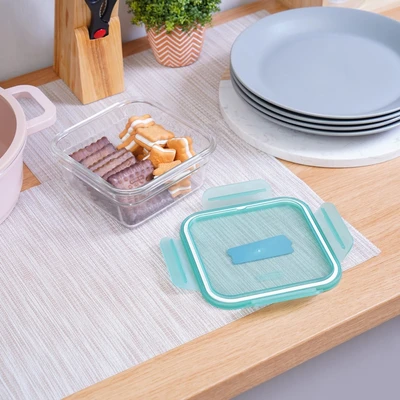 Gambar Glasslock Fancy Wadah Makanan Square 900 ml - Hijau