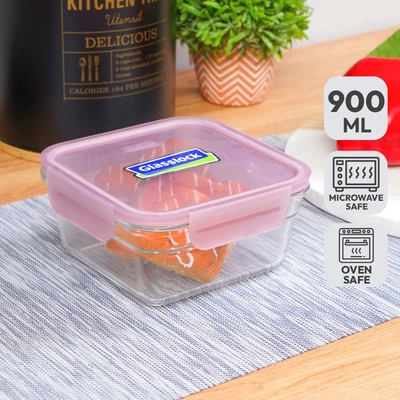 Gambar Glasslock Fancy Wadah Makanan Square 900 ml - Ungu