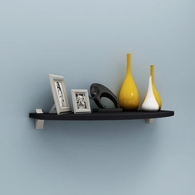 Gambar Masterspace Rak Dinding Curved 60x24x7 cm - Hitam
