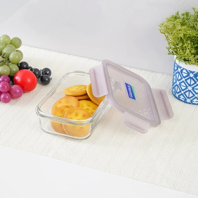 Gambar Glasslock Basic Wadah Makanan Rectangular 400 ml - Ungu