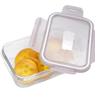 Gambar Glasslock Basic Wadah Makanan Rectangular 400 ml - Ungu