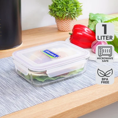 Gambar Glasslock Basic Wadah Makanan Rectangular 1 Liter - Ungu
