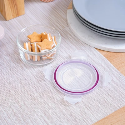 Gambar Glasslock Basic Wadah Makanan Round 400 ml - Ungu