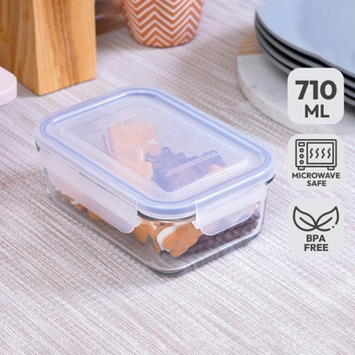 Gambar Glasslock Basic Wadah Makanan Rectangular 710 ml - Ungu