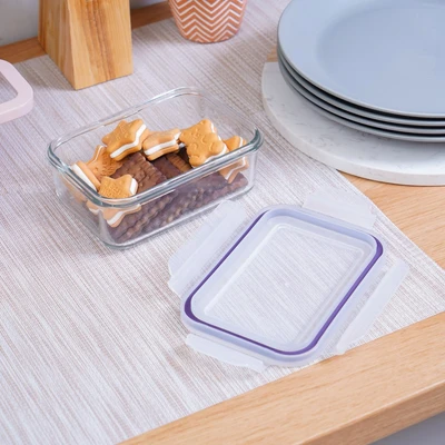 Gambar Glasslock Basic Wadah Makanan Rectangular 710 ml - Ungu