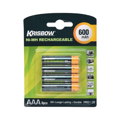 Gambar Krisbow Set 4 Pcs Baterai Rechargeable Size Aaa 600 Mah