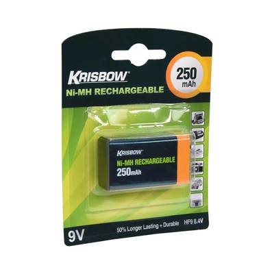 Gambar Krisbow Baterai Rechargeable 9v 250 Mah