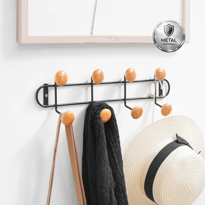 Gambar Informa Gantungan Pakaian Dinding 4 40x11x5 cm - Hitam