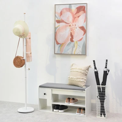 Gambar Informa Gantungan Pakaian Wooden Balls 28.5x28.5x171 cm - Putih