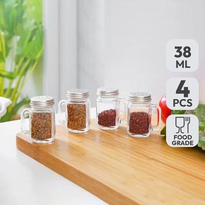 Gambar Picas Tempat Bumbu Dapur 38 ml Set 4 Pcs Transparan