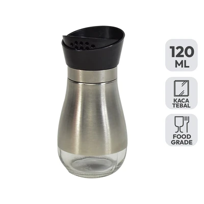 Gambar Kris Tempat Bumbu Dapur Kaca 120 ml - Silver