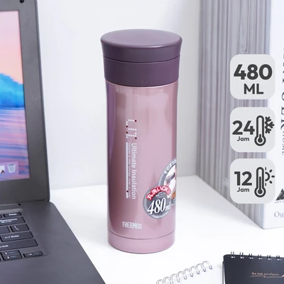 Gambar Thermos Tumbler Vacuum Flask Stainless Steel Dengan Saringan 480 ml - Pink
