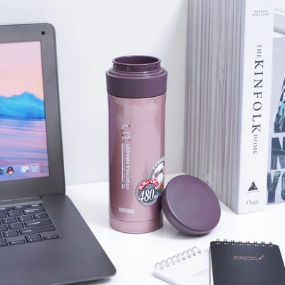 Gambar Thermos Tumbler Vacuum Flask Stainless Steel Dengan Saringan 480 ml - Pink