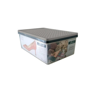 Gambar Dkw Kotak Penyimpanan Dengan Tutup 20.4x30.9x12.4 cm - Abu-Abu
