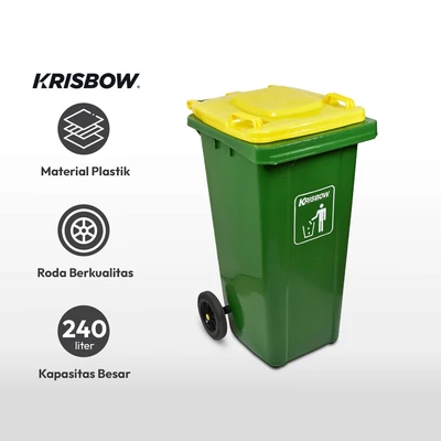 Gambar Krisbow 240 Ltr Tempat Sampah Outdoor - Hijau/kuning