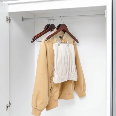 Gambar Stora Hanger Baju Kayu Dengan Clip 44.5 cm Set 5 pcs - Cokelat Tua