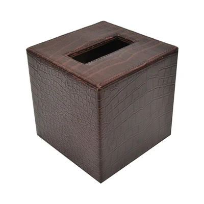 Gambar Arthome 13.5x13.6 cm Kotak Tisu Croco - Cokelat
