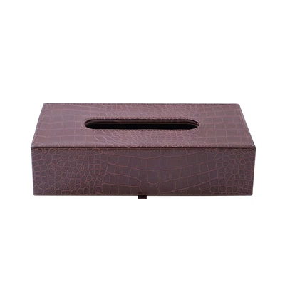 Gambar Arthome 25.3x13.4x6 cm Kotak Tisu Croco - Cokelat