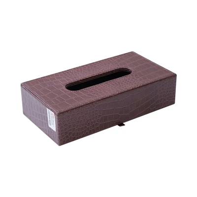 Gambar Arthome 25.3x13.4x6 cm Kotak Tisu Croco - Cokelat