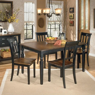 Jual Ashley Owingsville Set Meja Makan Kursi Cokelat Hitam