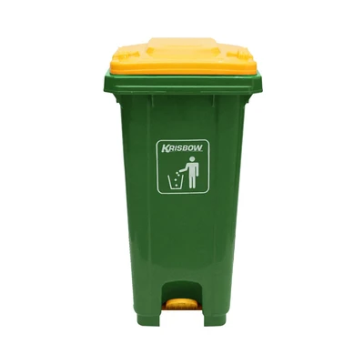 Gambar Krisbow 240 Ltr Tempat Sampah Pedal Outdoor - Hijau Kuning