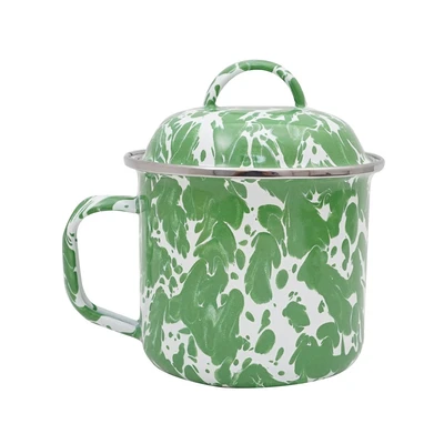 Gambar Kichero Mug Enamel Dengan Tutup Swirl 730 ml - Hijau